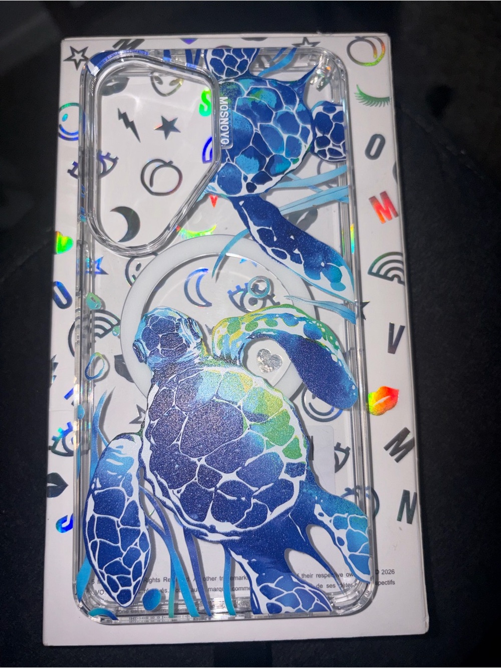 Samsung Galaxy S26 Ultra Blue Sea Turtle Clear Phone Case MagSafe